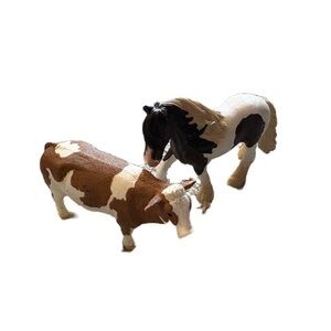 Schleich SIMMENTAL COW 13801 Farm Figures Brown & White Tinker Stallion Horse